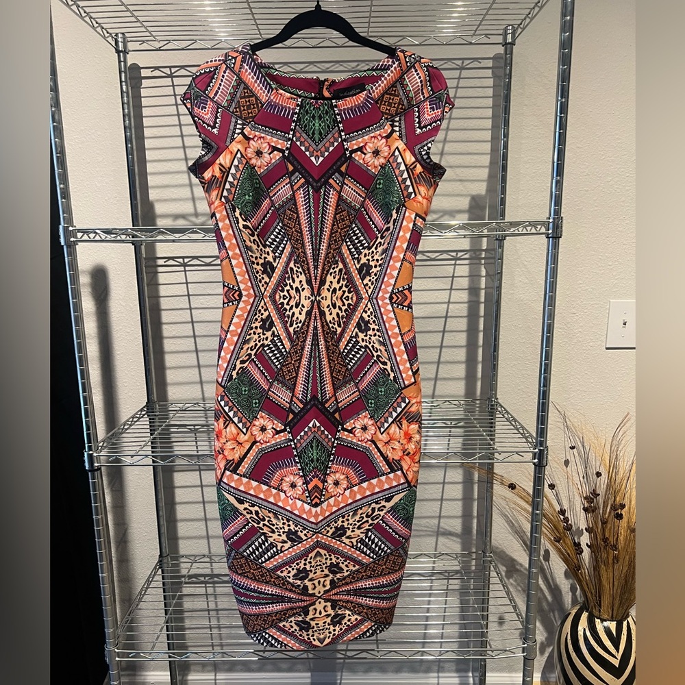 🦃Multicolor Geometric Print Women's Dress